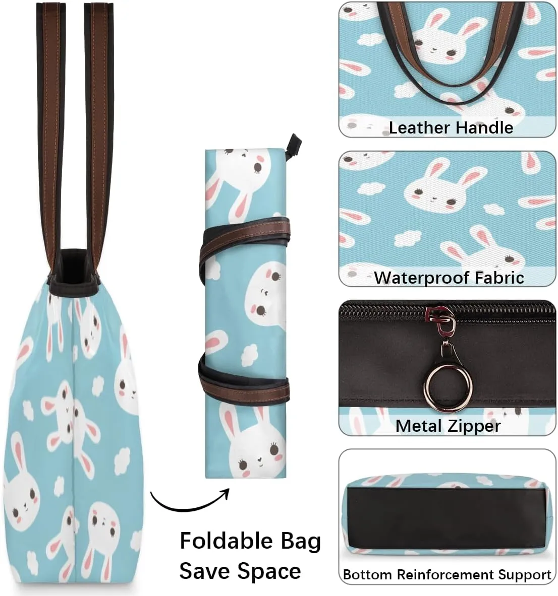 Tote Bag for Women with Zipper Large Capacity Top Handle Casual Shoulder Bag Handbag Reusable Shopping