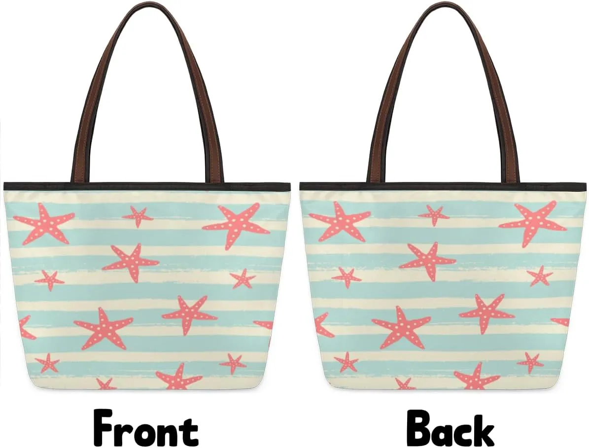 Tote Bag for Women with Zipper Large Capacity Top Handle Casual Shoulder Bag Handbag Reusable Shopping