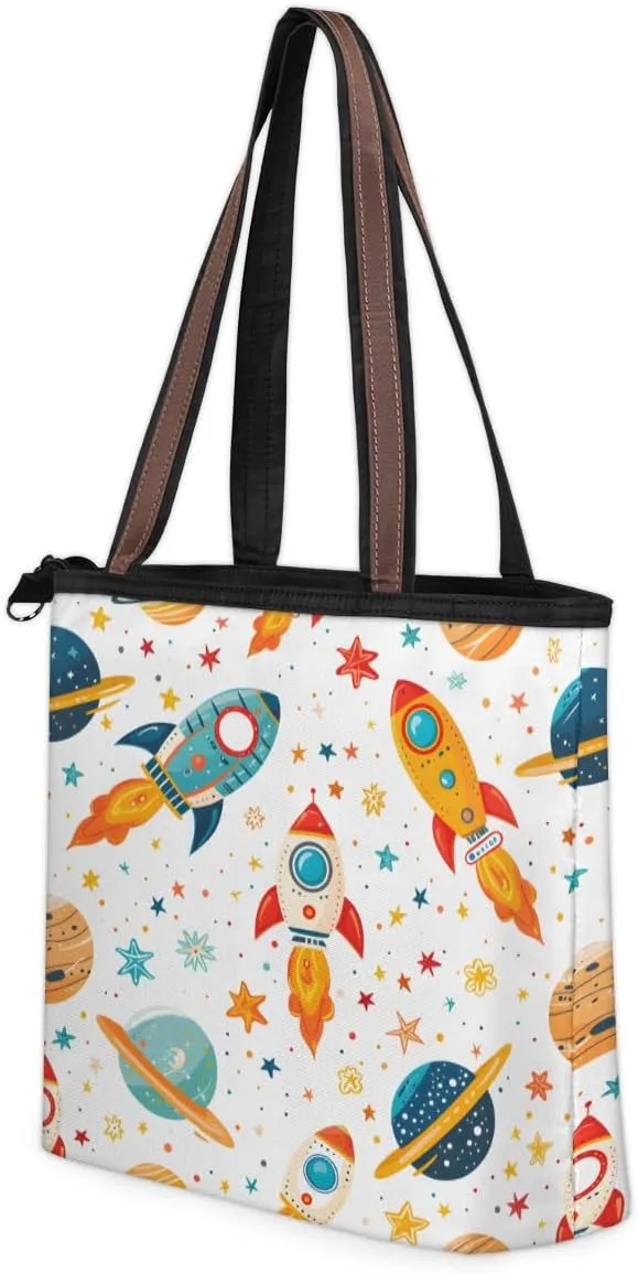 Tote Bag for Women with Zipper Large Capacity Top Handle Casual Shoulder Bag Handbag Reusable Shopping