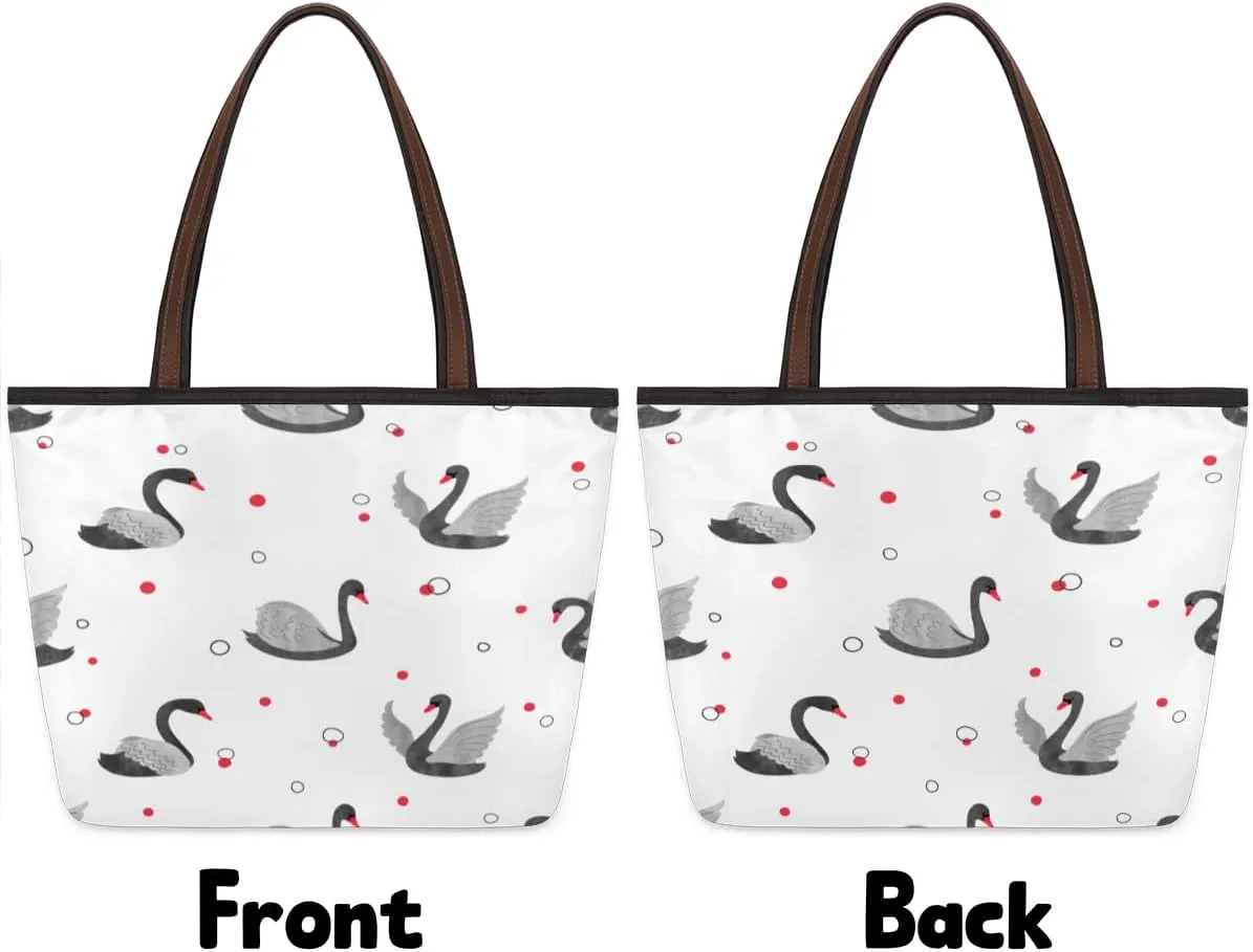 Tote Bag for Women with Zipper Large Capacity Top Handle Casual Shoulder Bag Handbag Reusable Shopping