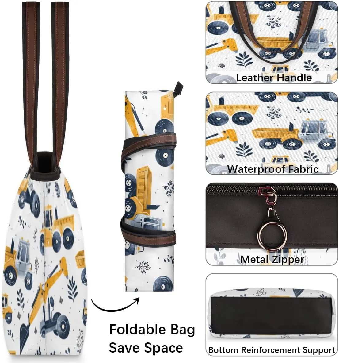 Tote Bag for Women with Zipper Large Capacity Top Handle Casual Shoulder Bag Handbag Reusable Shopping