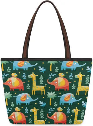 Tote Bag for Women with Zipper Large Capacity Top Handle Casual Shoulder Bag Handbag Reusable Shopping