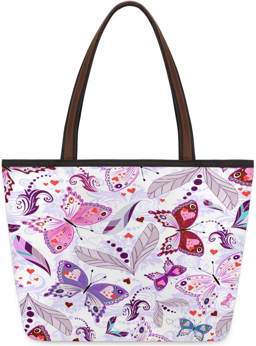 Tote Bag for Women with Zipper Large Capacity Top Handle Casual Shoulder Bag Handbag Reusable Shopping