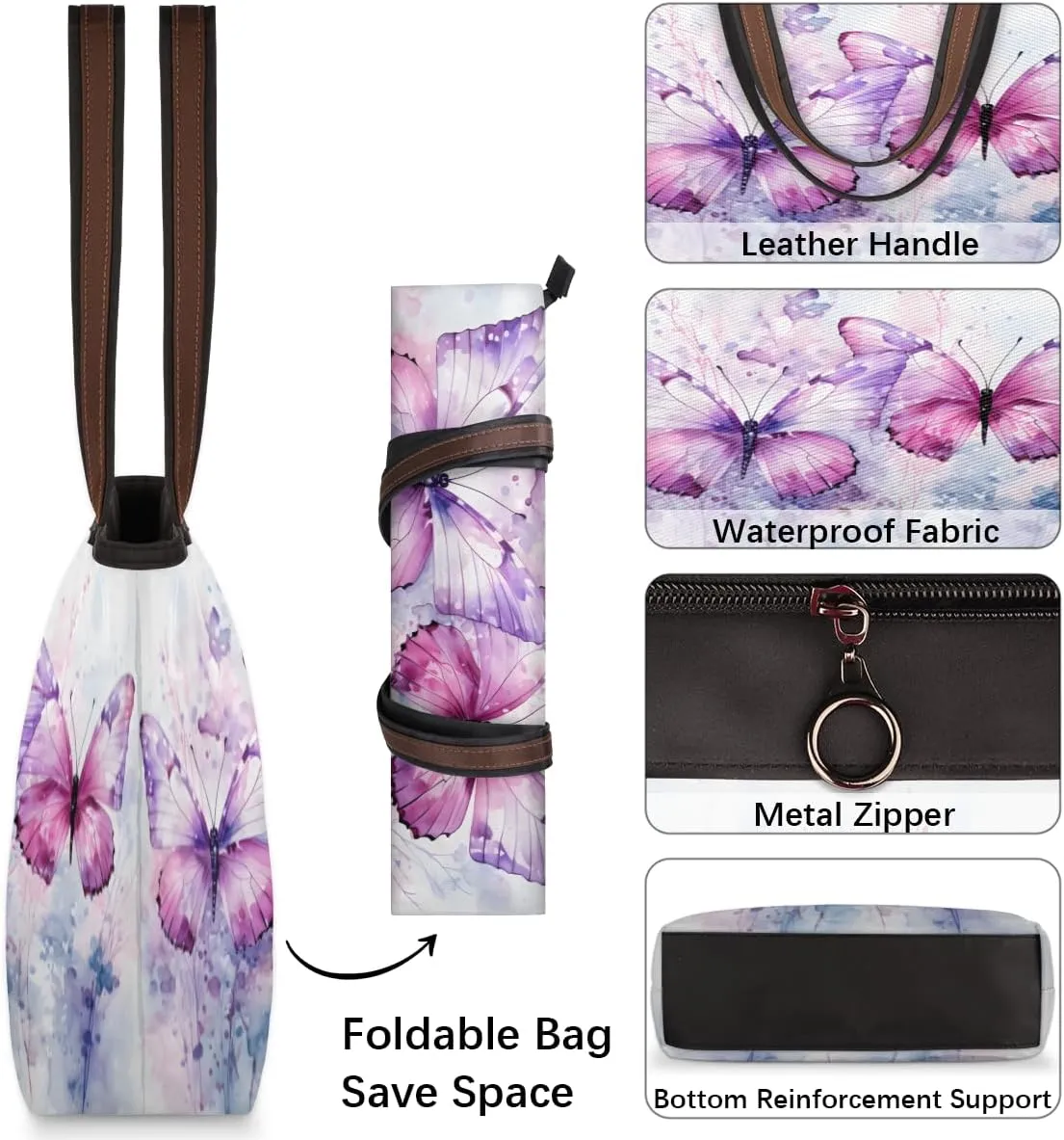 Tote Bag for Women with Zipper Large Capacity Top Handle Casual Shoulder Bag Handbag Reusable Shopping