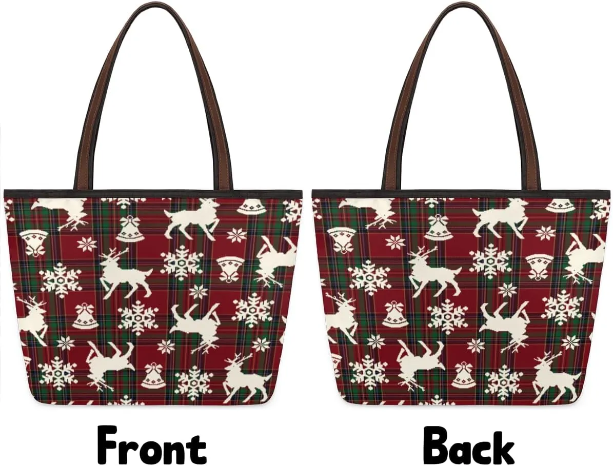 Tote Bag for Women with Zipper Large Capacity Top Handle Casual Shoulder Bag Handbag Reusable Shopping