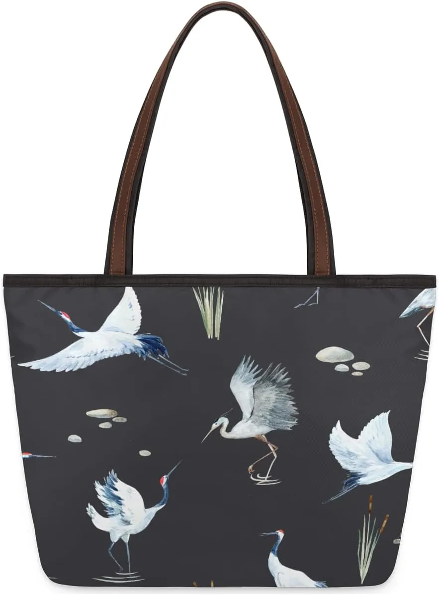Tote Bag for Women with Zipper Large Capacity Top Handle Casual Shoulder Bag Handbag Reusable Shopping