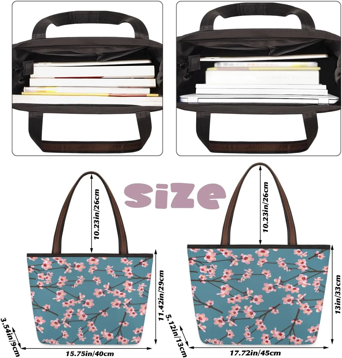 Tote Bag for Women with Zipper Large Capacity Top Handle Casual Shoulder Bag Handbag Reusable Shopping