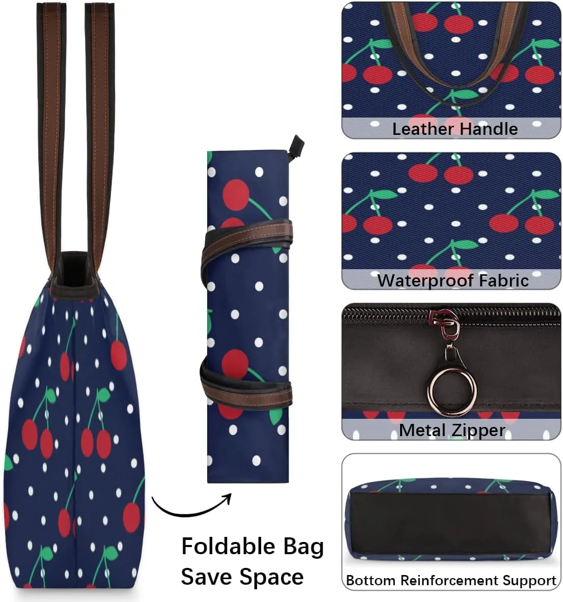 Tote Bag for Women with Zipper Large Capacity Top Handle Casual Shoulder Bag Handbag Reusable Shopping