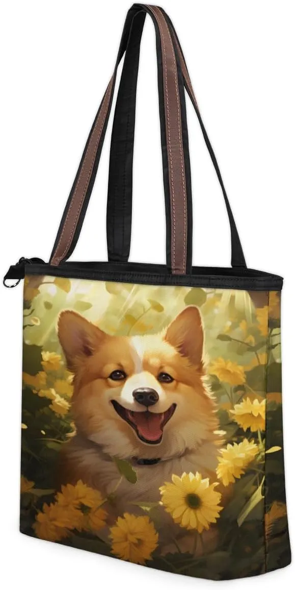 Tote Bag for Women with Zipper Large Capacity Top Handle Casual Shoulder Bag Handbag Reusable Shopping