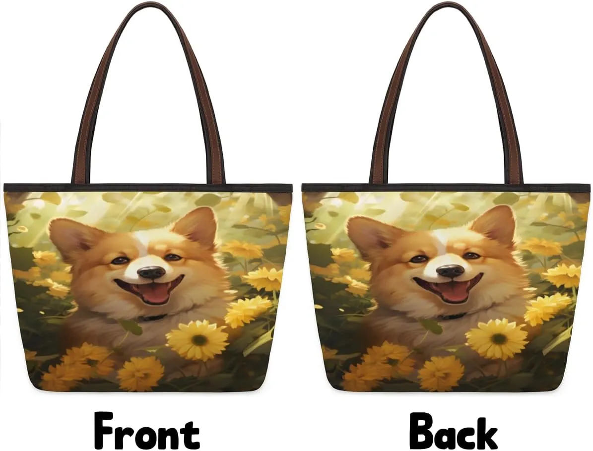 Tote Bag for Women with Zipper Large Capacity Top Handle Casual Shoulder Bag Handbag Reusable Shopping