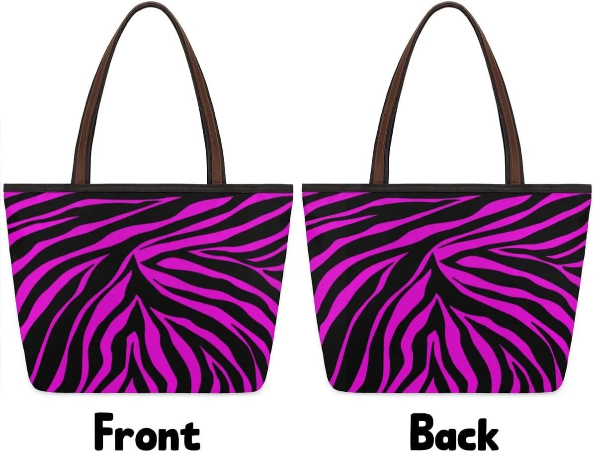 Tote Bag for Women with Zipper Large Capacity Top Handle Casual Shoulder Bag Handbag Reusable Shopping