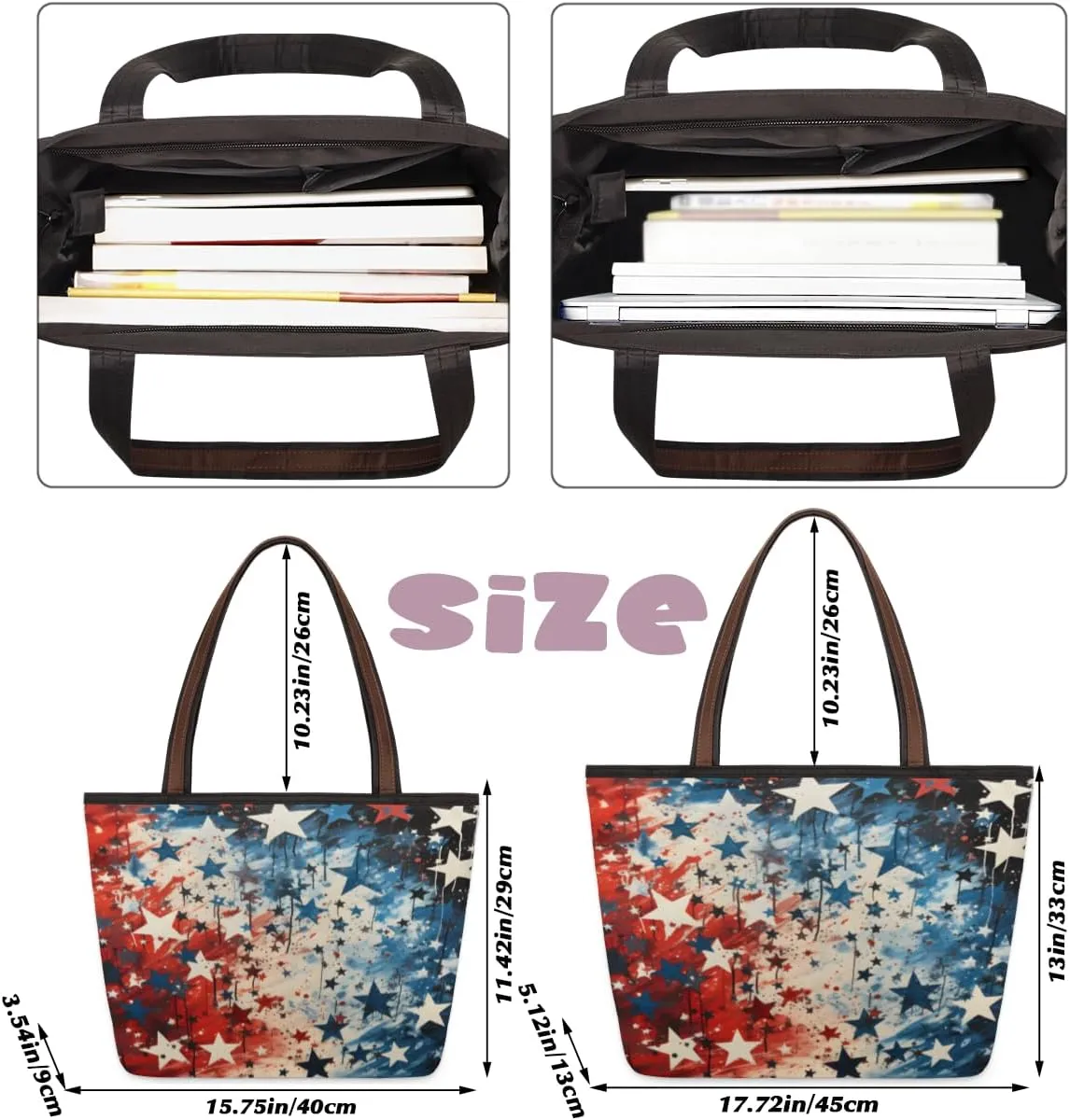 Tote Bag for Women with Zipper Large Capacity Top Handle Casual Shoulder Bag Handbag Reusable Shopping