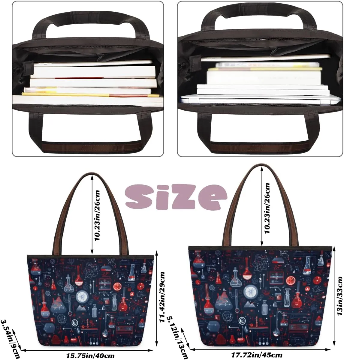 Tote Bag for Women with Zipper Large Capacity Top Handle Casual Shoulder Bag Handbag Reusable Shopping