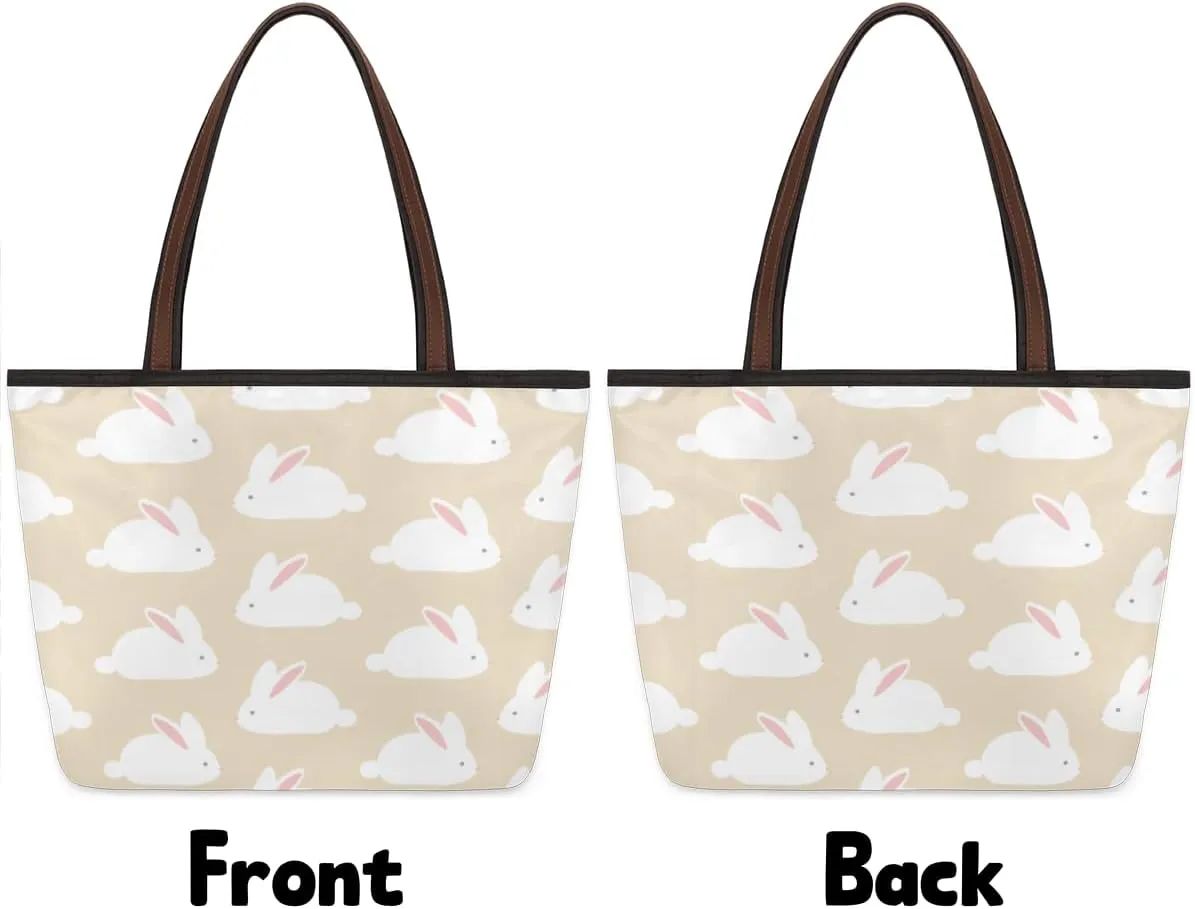 Tote Bag for Women with Zipper Large Capacity Top Handle Casual Shoulder Bag Handbag Reusable Shopping