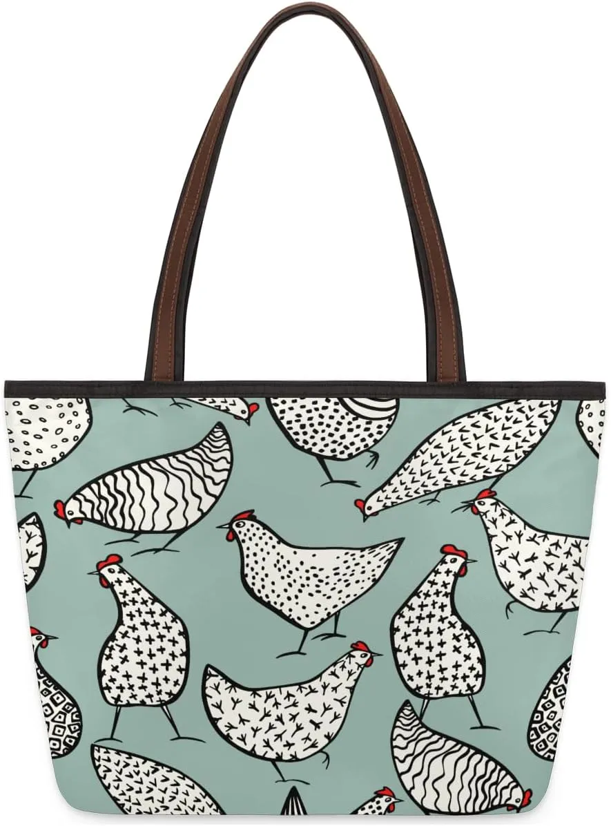 Tote Bag for Women with Zipper Large Capacity Top Handle Casual Shoulder Bag Handbag Reusable Shopping