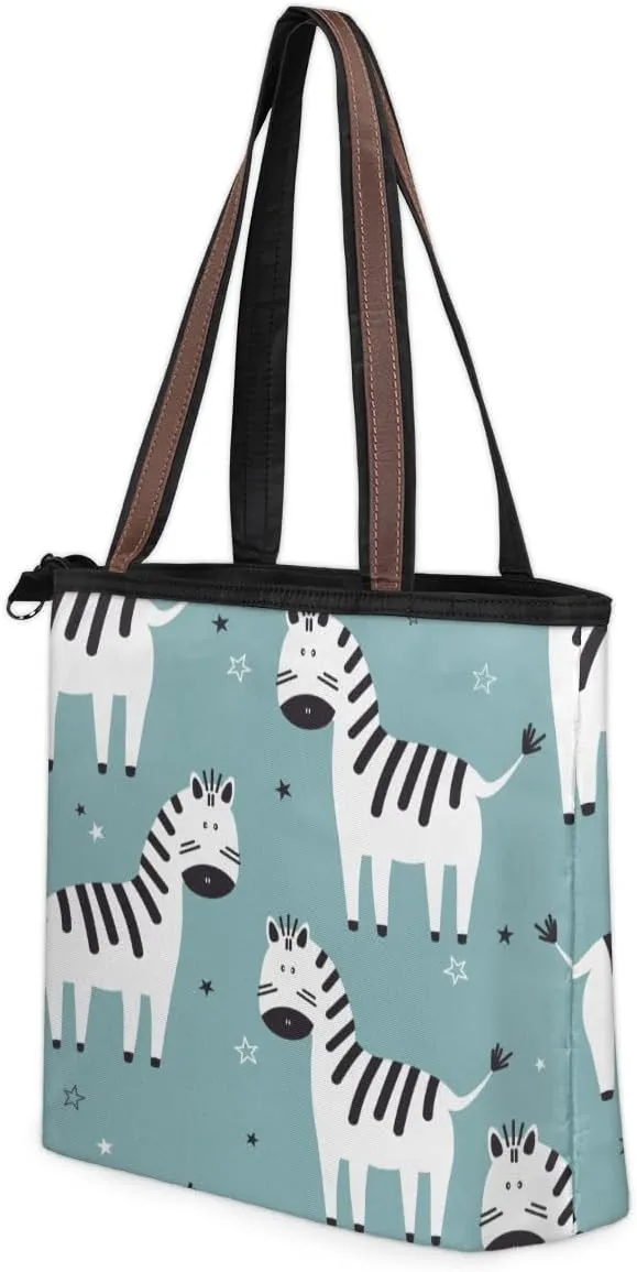 Tote Bag for Women with Zipper Large Capacity Top Handle Casual Shoulder Bag Handbag Reusable Shopping