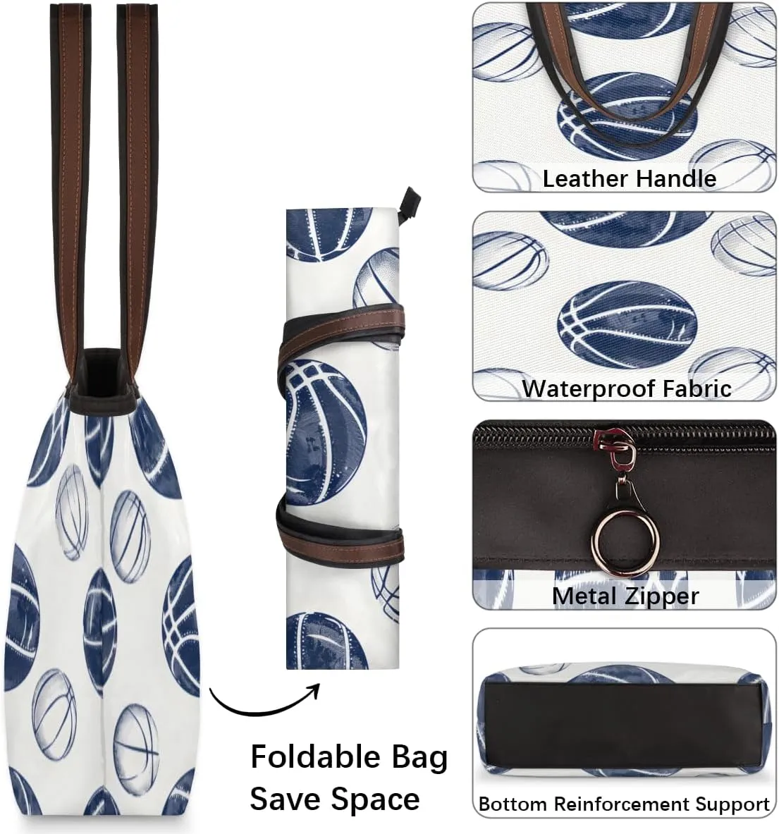 Tote Bag for Women with Zipper Large Capacity Top Handle Casual Shoulder Bag Handbag Reusable Shopping