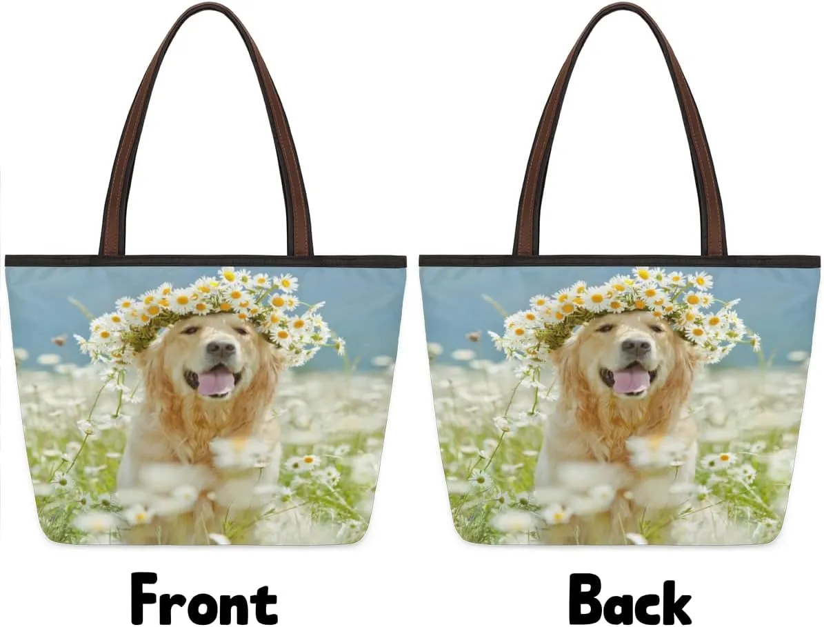 Tote Bag for Women with Zipper Large Capacity Top Handle Casual Shoulder Bag Handbag Reusable Shopping