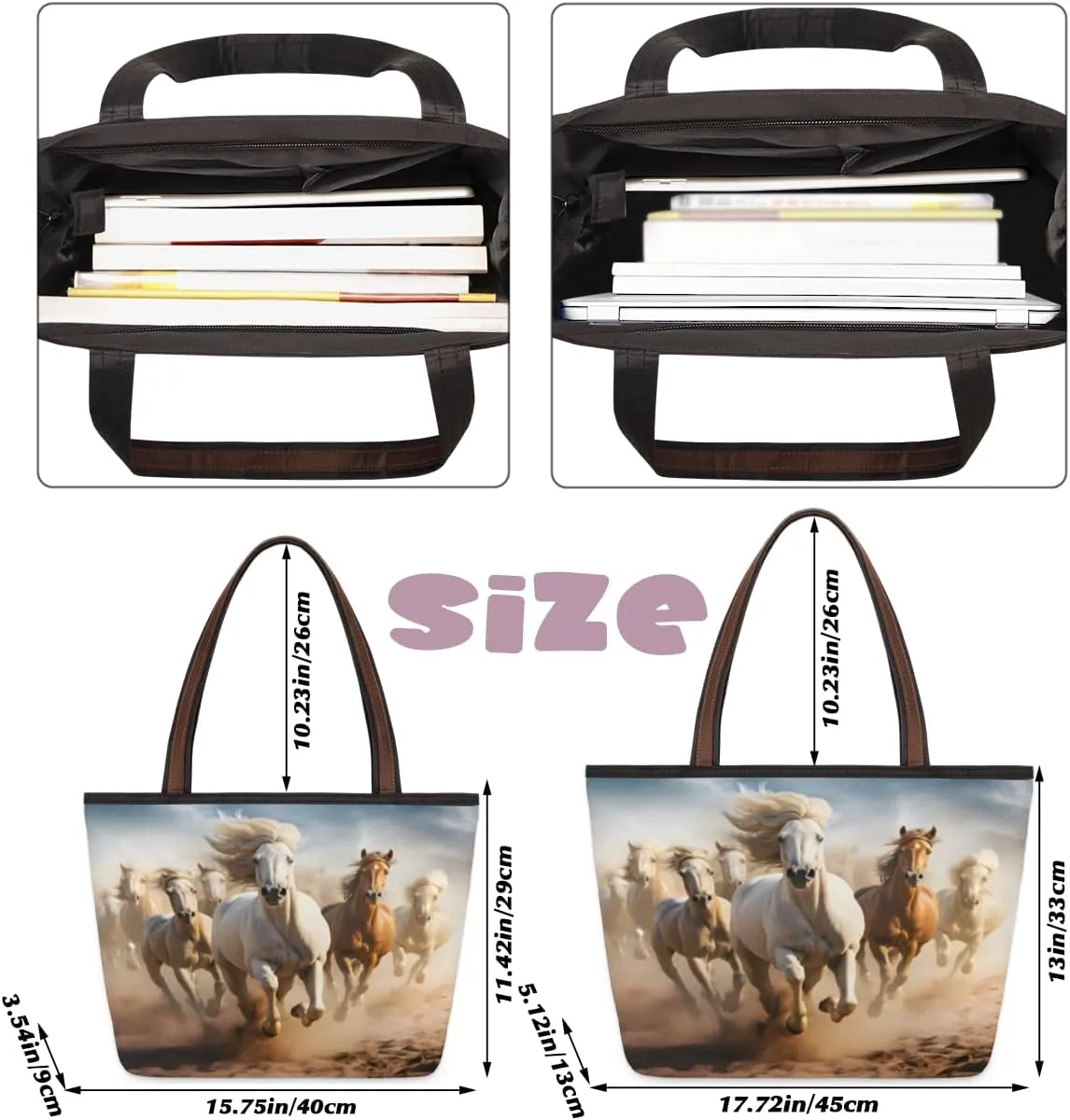 Tote Bag for Women with Zipper Large Capacity Top Handle Casual Shoulder Bag Handbag Reusable Shopping
