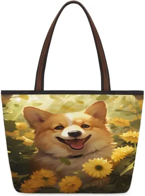 Tote Bag for Women with Zipper Large Capacity Top Handle Casual Shoulder Bag Handbag Reusable Shopping
