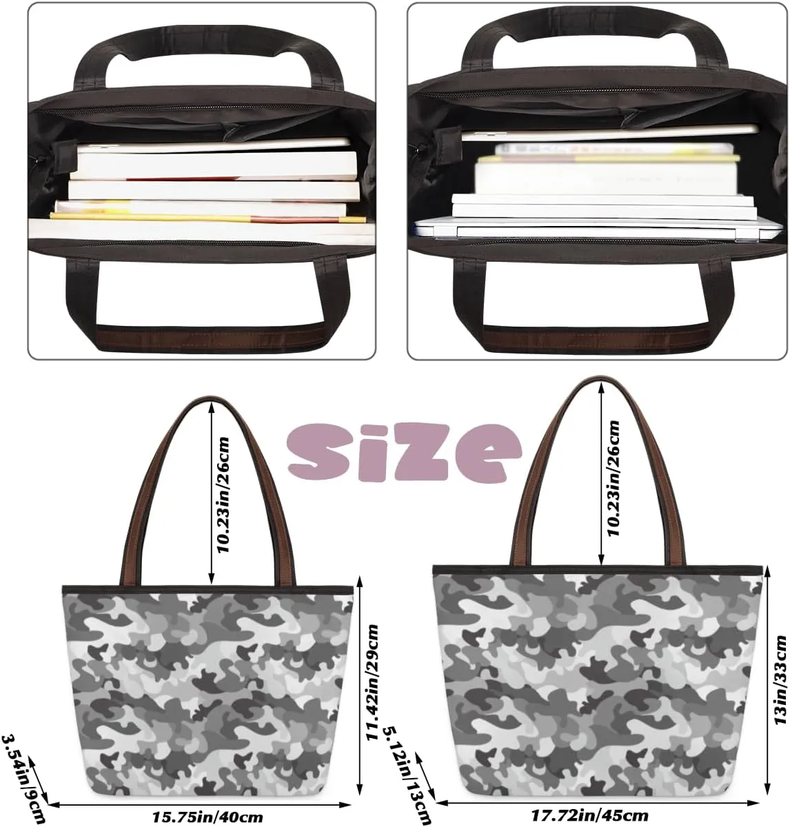 Tote Bag for Women with Zipper Large Capacity Top Handle Casual Shoulder Bag Handbag Reusable Shopping