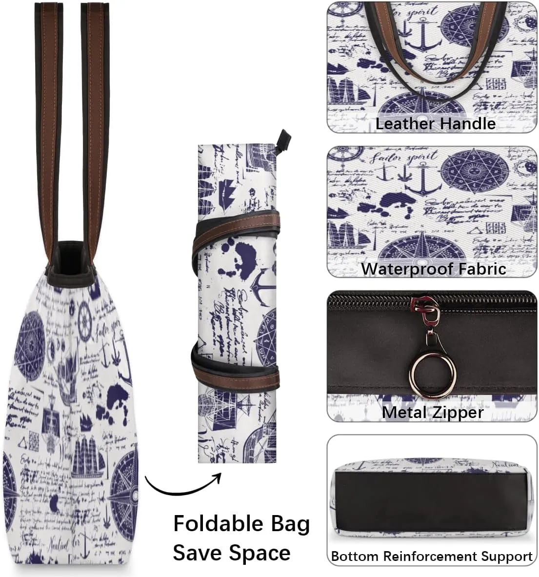Tote Bag for Women with Zipper Large Capacity Top Handle Casual Shoulder Bag Handbag Reusable Shopping