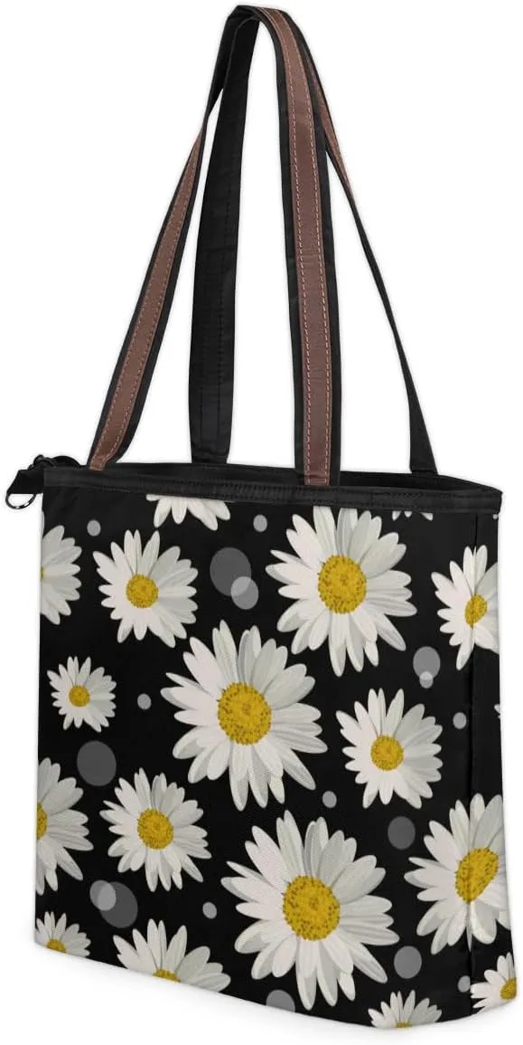 Tote Bag for Women with Zipper Large Capacity Top Handle Casual Shoulder Bag Handbag Reusable Shopping