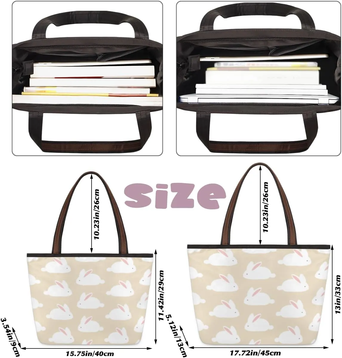 Tote Bag for Women with Zipper Large Capacity Top Handle Casual Shoulder Bag Handbag Reusable Shopping