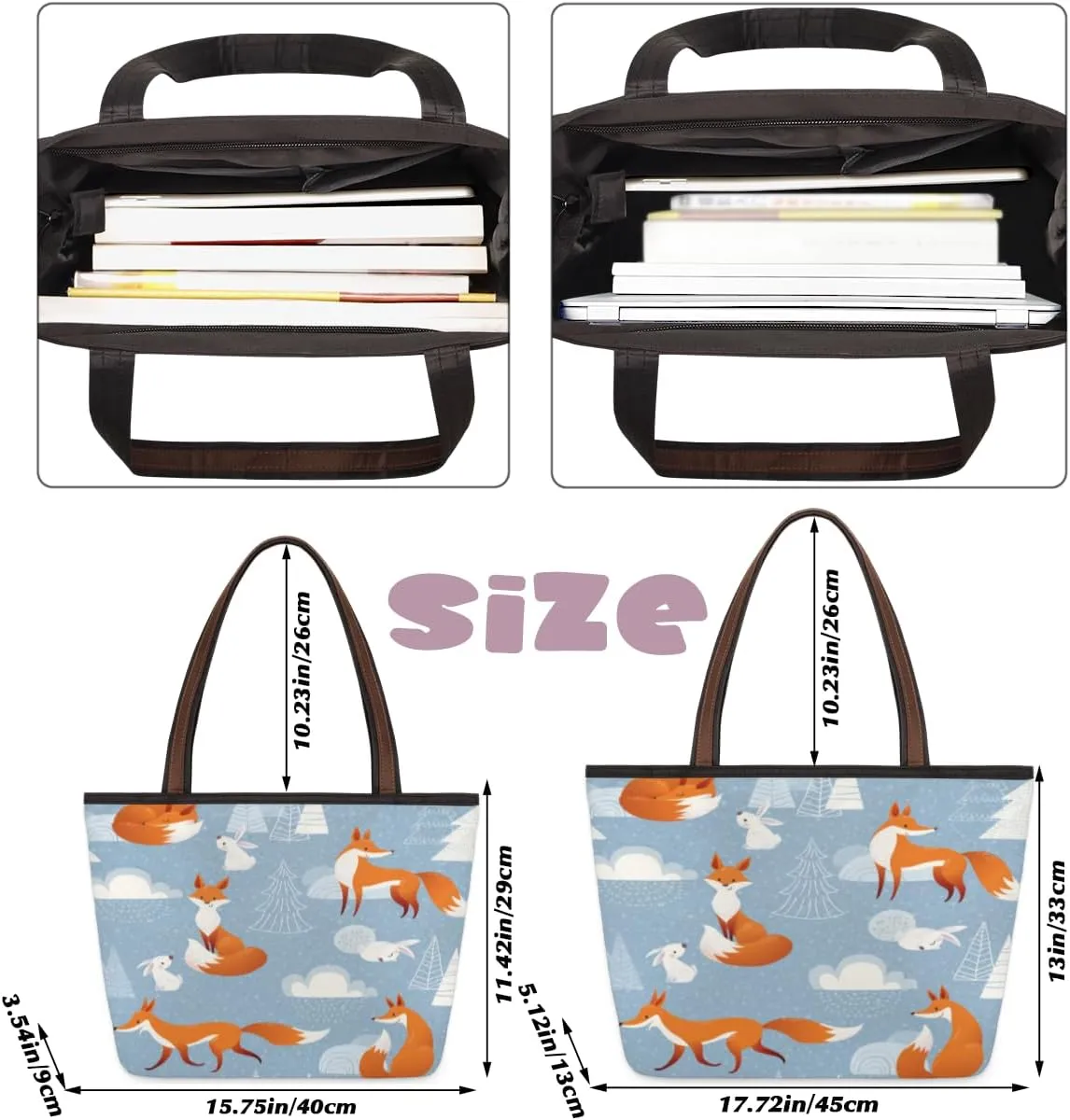Tote Bag for Women with Zipper Large Capacity Top Handle Casual Shoulder Bag Handbag Reusable Shopping