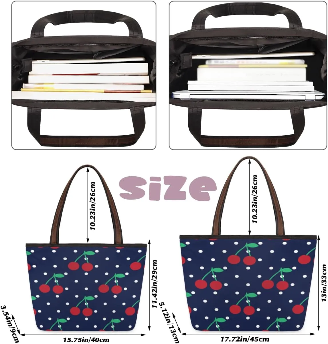 Tote Bag for Women with Zipper Large Capacity Top Handle Casual Shoulder Bag Handbag Reusable Shopping