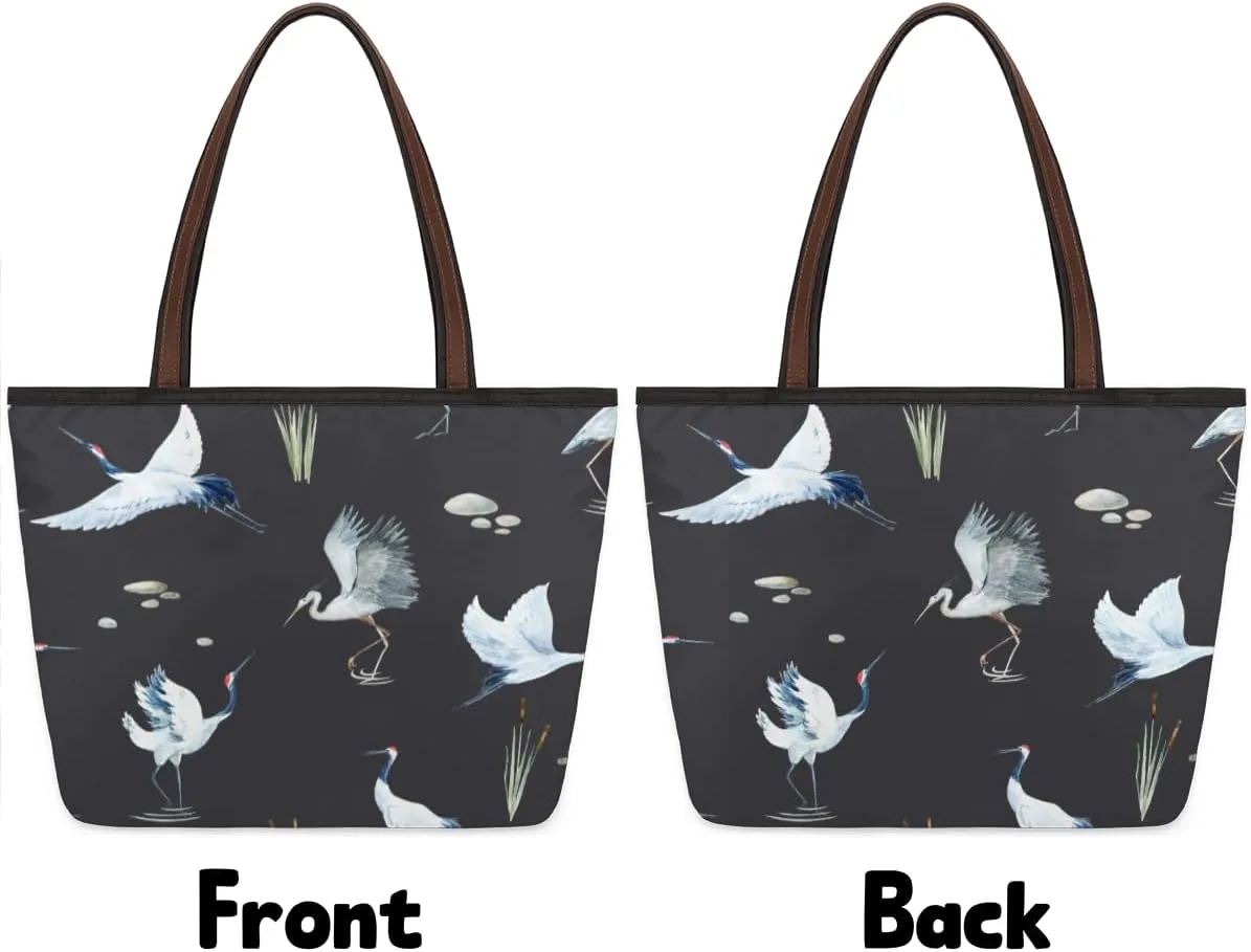 Tote Bag for Women with Zipper Large Capacity Top Handle Casual Shoulder Bag Handbag Reusable Shopping