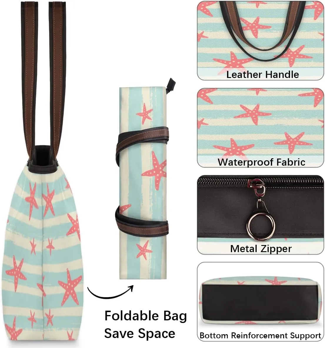 Tote Bag for Women with Zipper Large Capacity Top Handle Casual Shoulder Bag Handbag Reusable Shopping