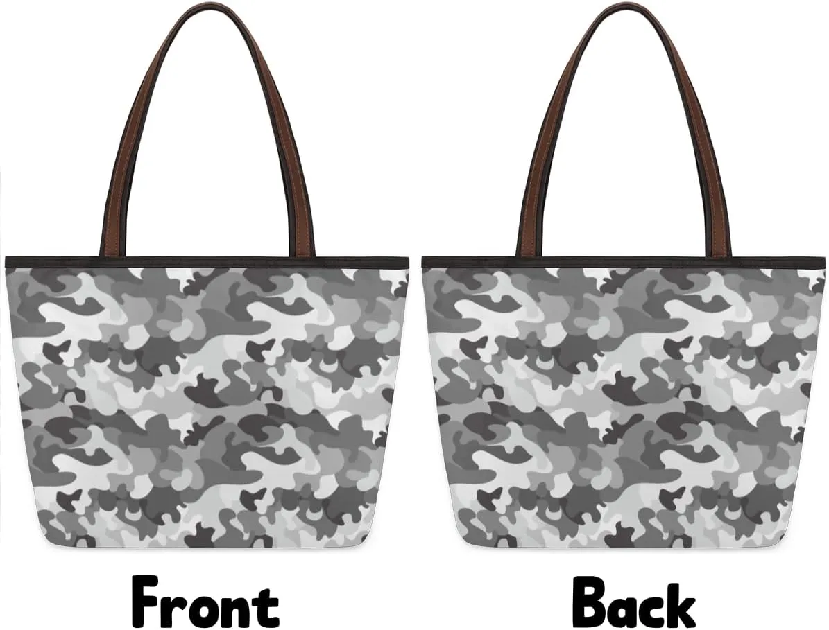 Tote Bag for Women with Zipper Large Capacity Top Handle Casual Shoulder Bag Handbag Reusable Shopping