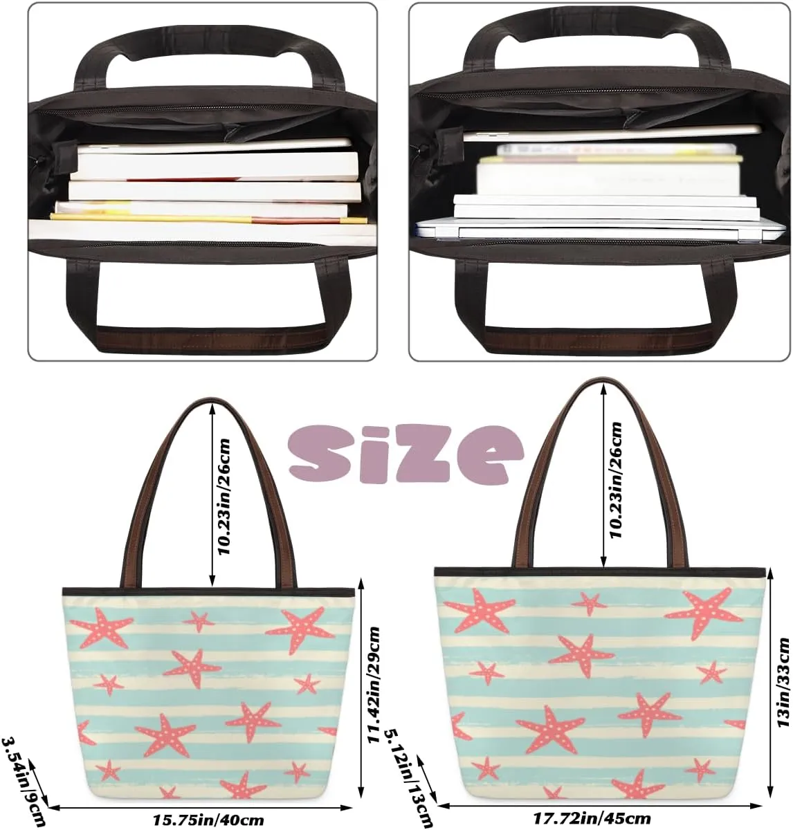 Tote Bag for Women with Zipper Large Capacity Top Handle Casual Shoulder Bag Handbag Reusable Shopping