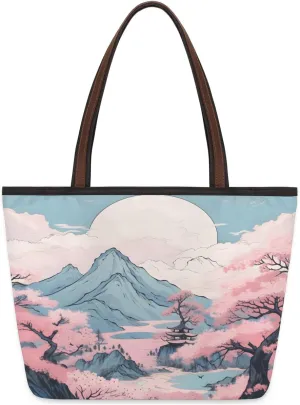 Tote Bag for Women with Zipper Large Capacity Top Handle Casual Shoulder Bag Handbag Reusable Shopping