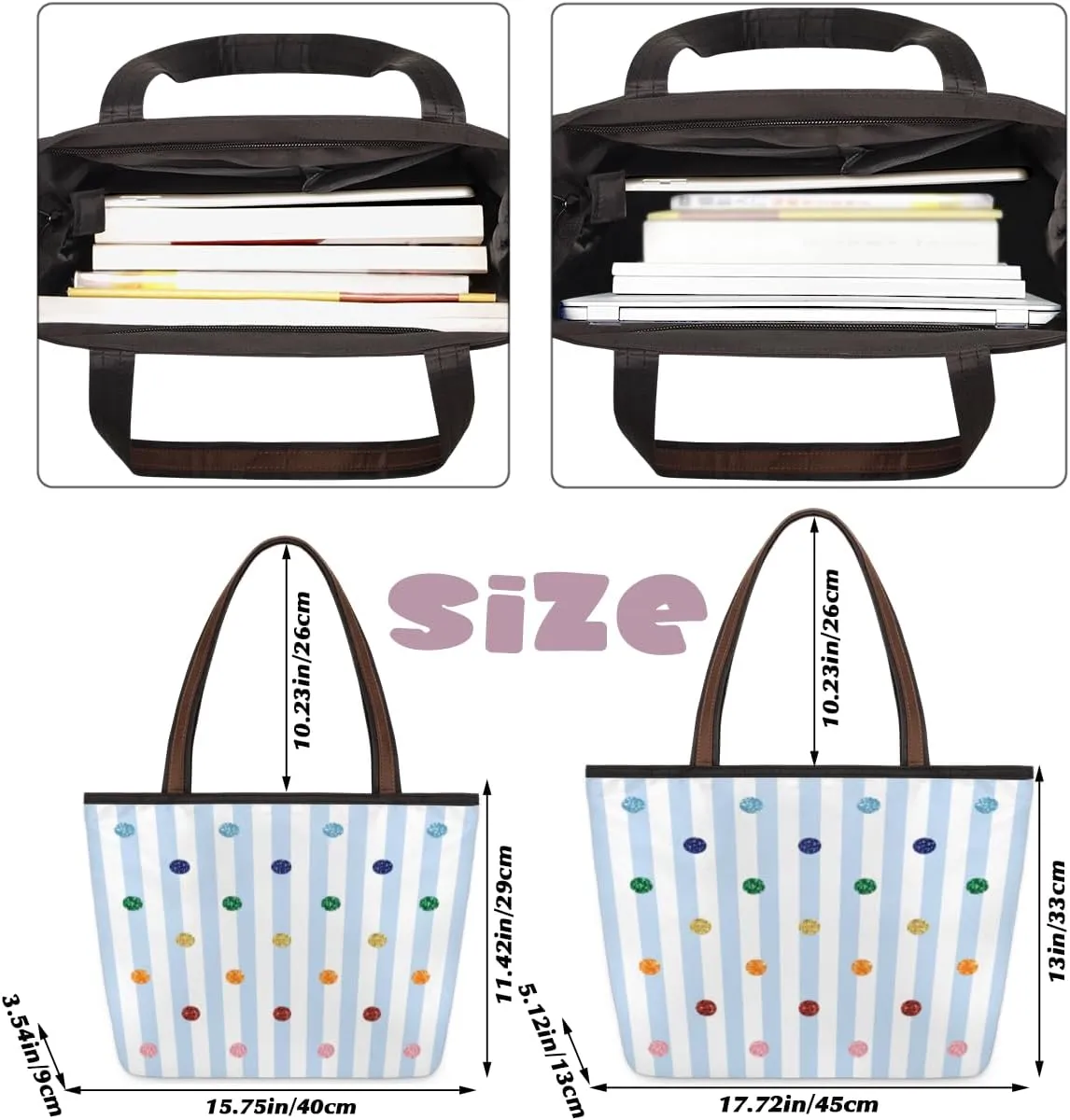 Tote Bag for Women with Zipper Large Capacity Top Handle Casual Shoulder Bag Handbag Reusable Shopping