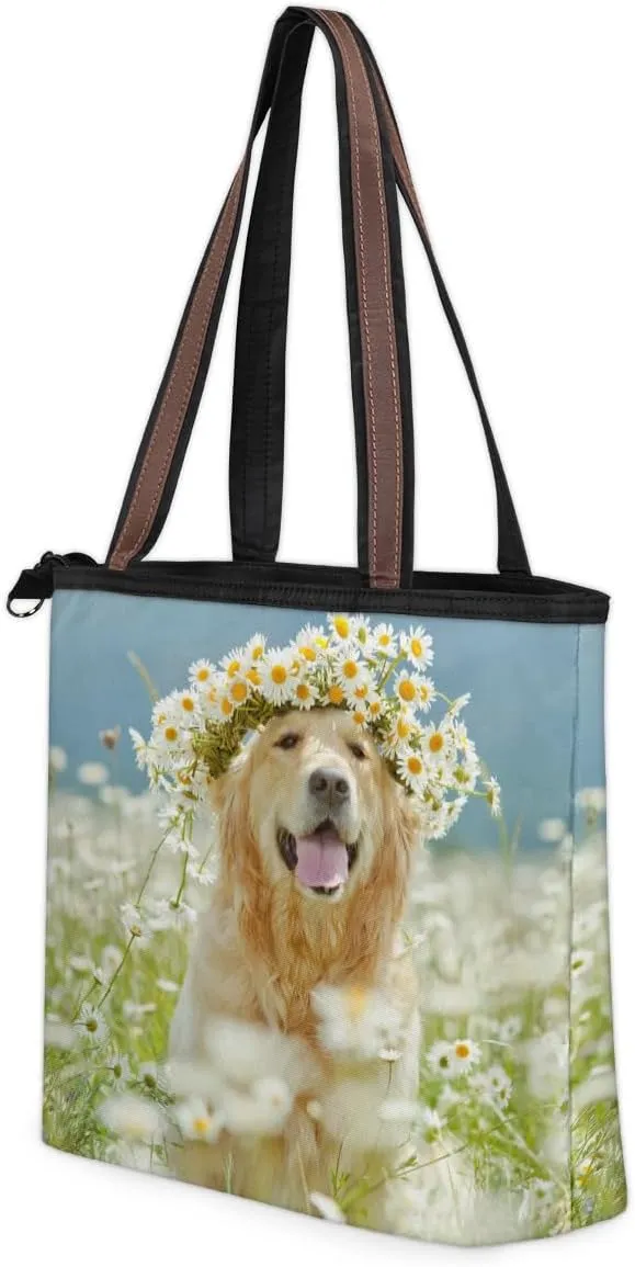 Tote Bag for Women with Zipper Large Capacity Top Handle Casual Shoulder Bag Handbag Reusable Shopping