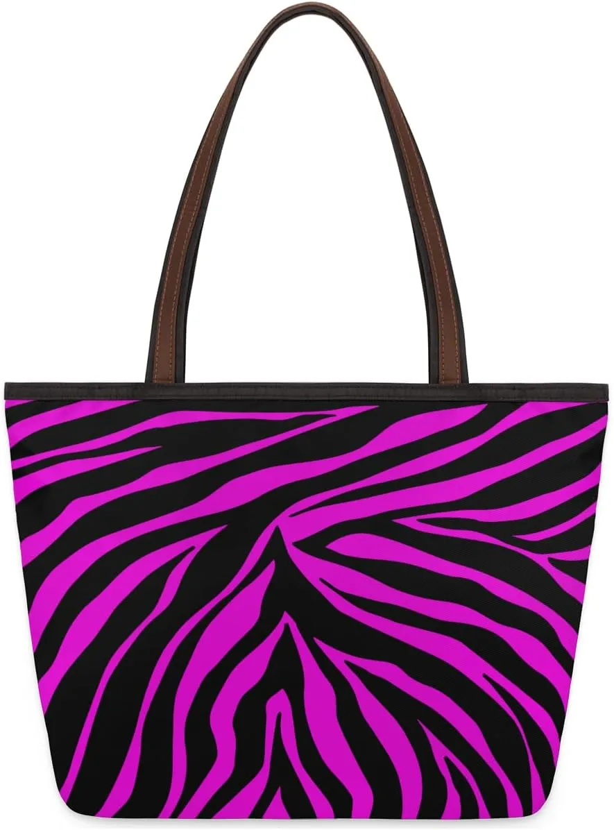 Tote Bag for Women with Zipper Large Capacity Top Handle Casual Shoulder Bag Handbag Reusable Shopping