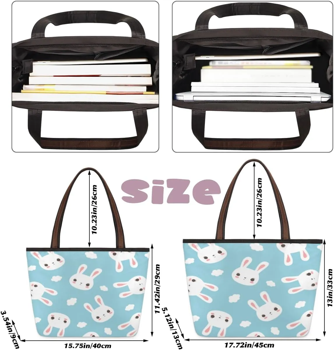 Tote Bag for Women with Zipper Large Capacity Top Handle Casual Shoulder Bag Handbag Reusable Shopping