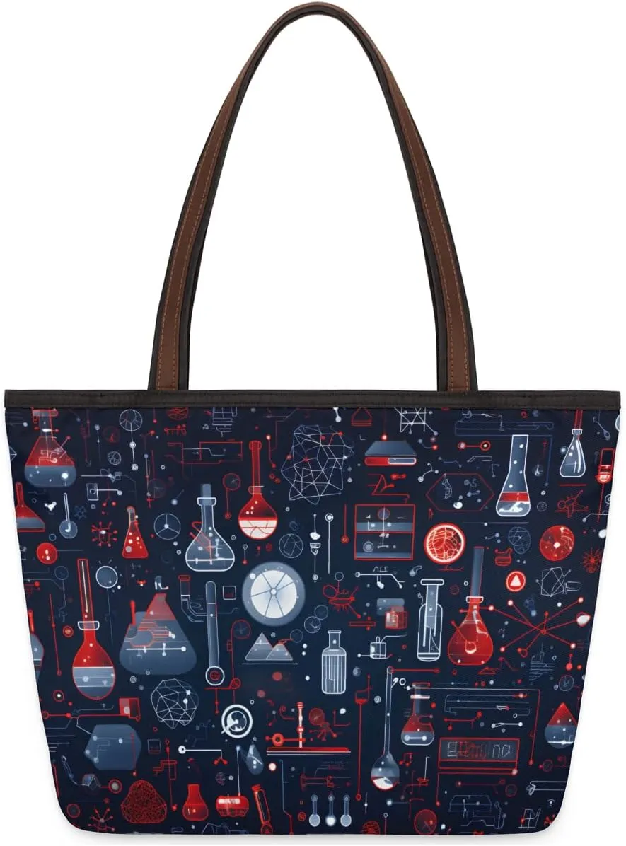 Tote Bag for Women with Zipper Large Capacity Top Handle Casual Shoulder Bag Handbag Reusable Shopping