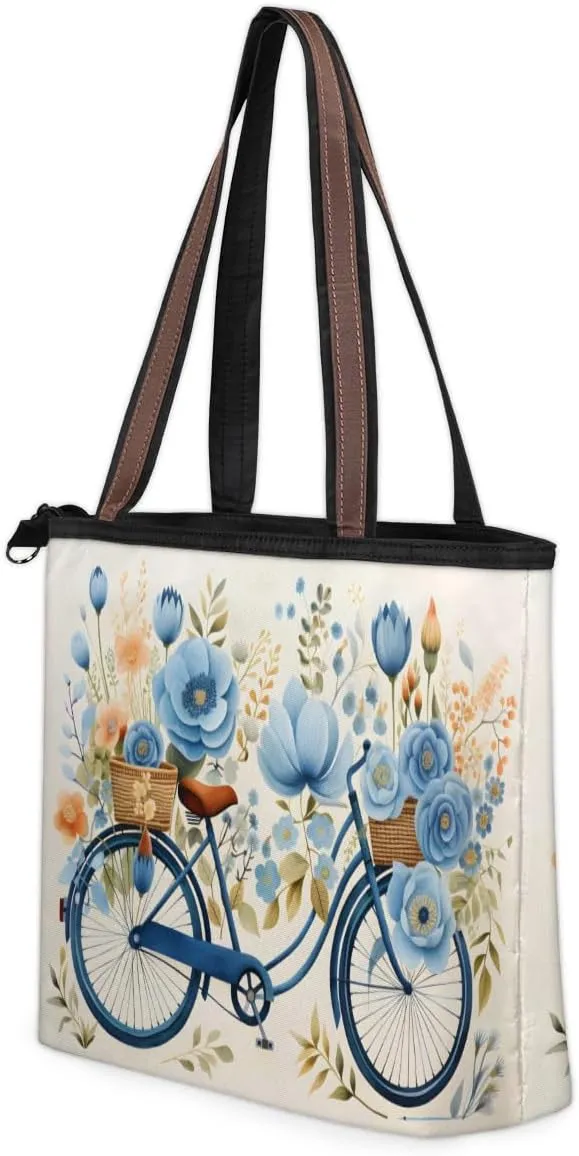 Tote Bag for Women with Zipper Large Capacity Top Handle Casual Shoulder Bag Handbag Reusable Shopping