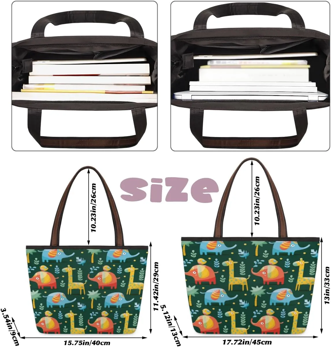 Tote Bag for Women with Zipper Large Capacity Top Handle Casual Shoulder Bag Handbag Reusable Shopping