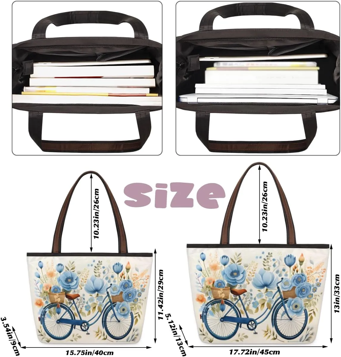 Tote Bag for Women with Zipper Large Capacity Top Handle Casual Shoulder Bag Handbag Reusable Shopping