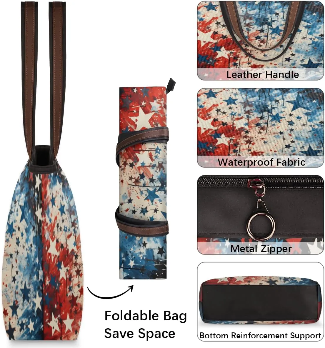 Tote Bag for Women with Zipper Large Capacity Top Handle Casual Shoulder Bag Handbag Reusable Shopping