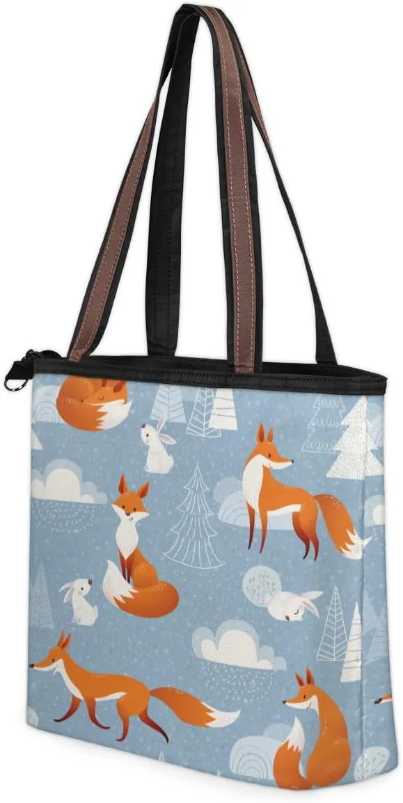 Tote Bag for Women with Zipper Large Capacity Top Handle Casual Shoulder Bag Handbag Reusable Shopping