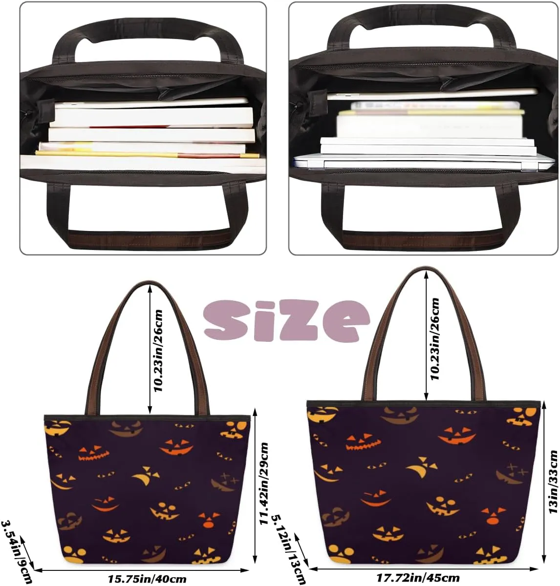Tote Bag for Women with Zipper Large Capacity Top Handle Casual Shoulder Bag Handbag Reusable Shopping