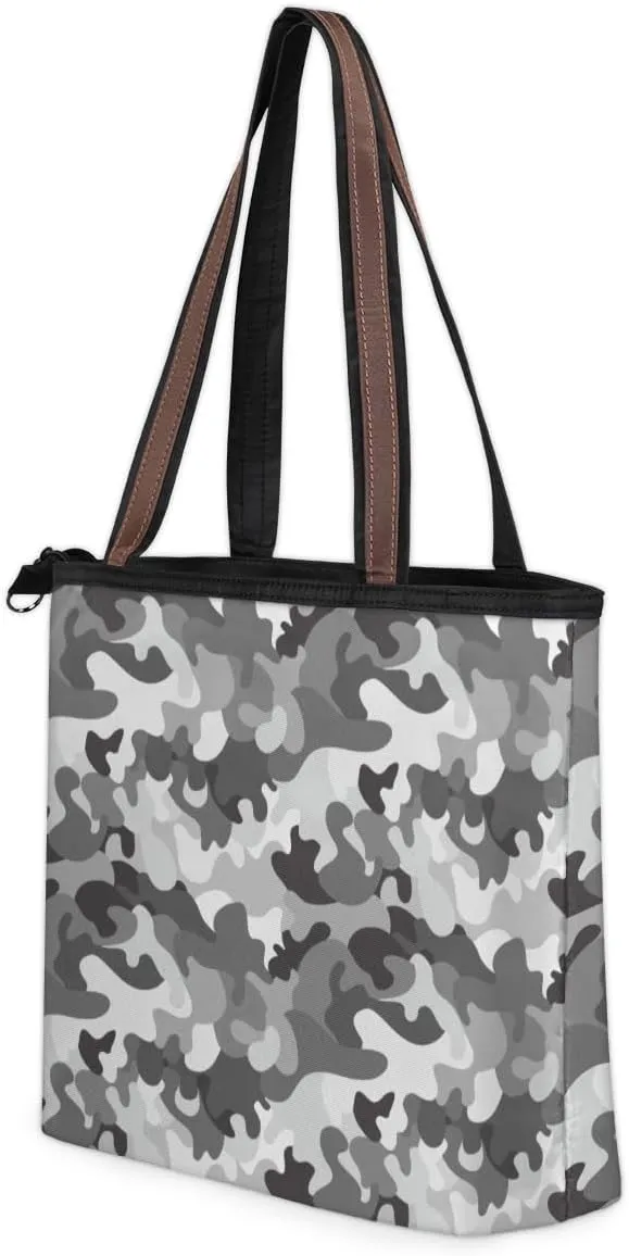 Tote Bag for Women with Zipper Large Capacity Top Handle Casual Shoulder Bag Handbag Reusable Shopping