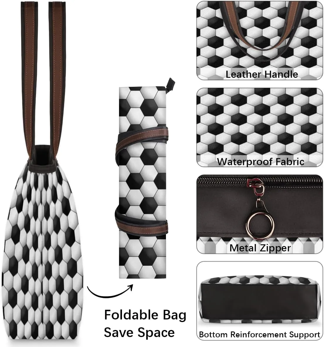 Tote Bag for Women with Zipper Large Capacity Top Handle Casual Shoulder Bag Handbag Reusable Shopping