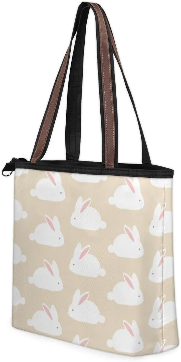 Tote Bag for Women with Zipper Large Capacity Top Handle Casual Shoulder Bag Handbag Reusable Shopping
