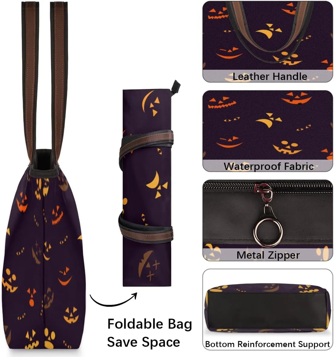 Tote Bag for Women with Zipper Large Capacity Top Handle Casual Shoulder Bag Handbag Reusable Shopping